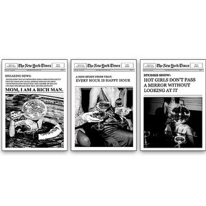 *NWT* 3pc 16x24” Funny Wall Art Canvas